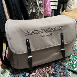 Emporio Armani diaper bag beige